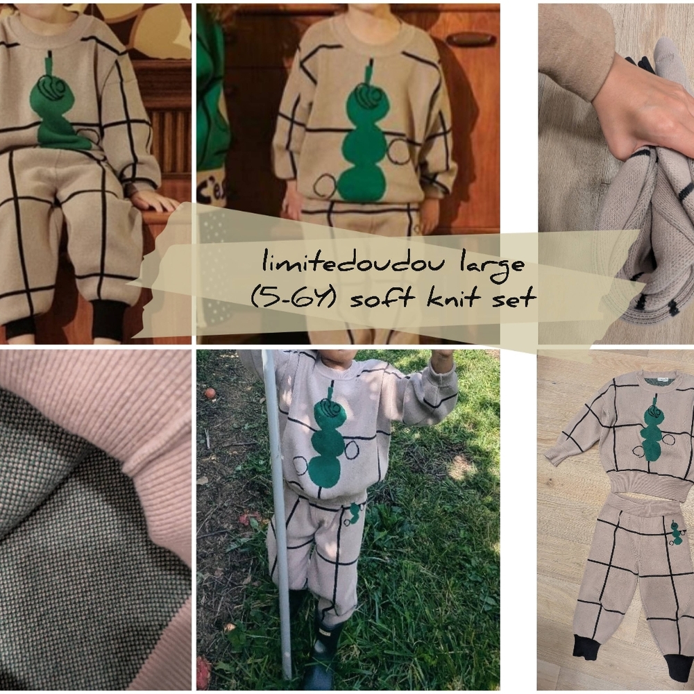 Limitedoudou 4-6Y Soft Cotton Knit Set Unisex